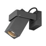SLV Theo Supporto Luce Da Parete Aluminium Antracite | IP65 - Esterni - Adatto per 1x GU10 Max. 7W - Dimmerabile