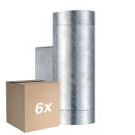 Confezione Multipack 6x Nordlux Tin Luce Da Parete Brushed Aluminium | Adatto per 2x GU10
