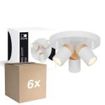 Confezione Multipack 6x D'Lite Luce da soffitto Beitem Ghiaccio Bianca FSC Legna | Adatto Per 3x GU10