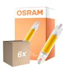 Confezione Multipack 6x Osram LED Slim Line R7S LED R7S 78mm Chiara 4.5W 470lm - 840 Bianco Freddo | Sostitutiva 40W